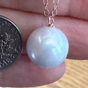 11.6mm White Cultured Pearl - 14K ROSE Gold Filled Necklace - 16 1/2 Inches